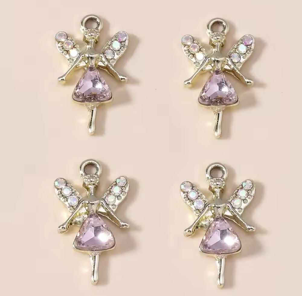 Pink gem Fairy charm embellishment