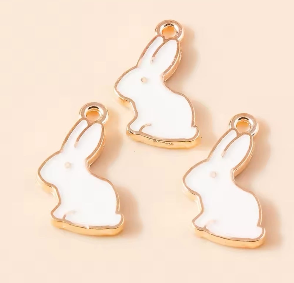 White Easter Bunny charm embellishment