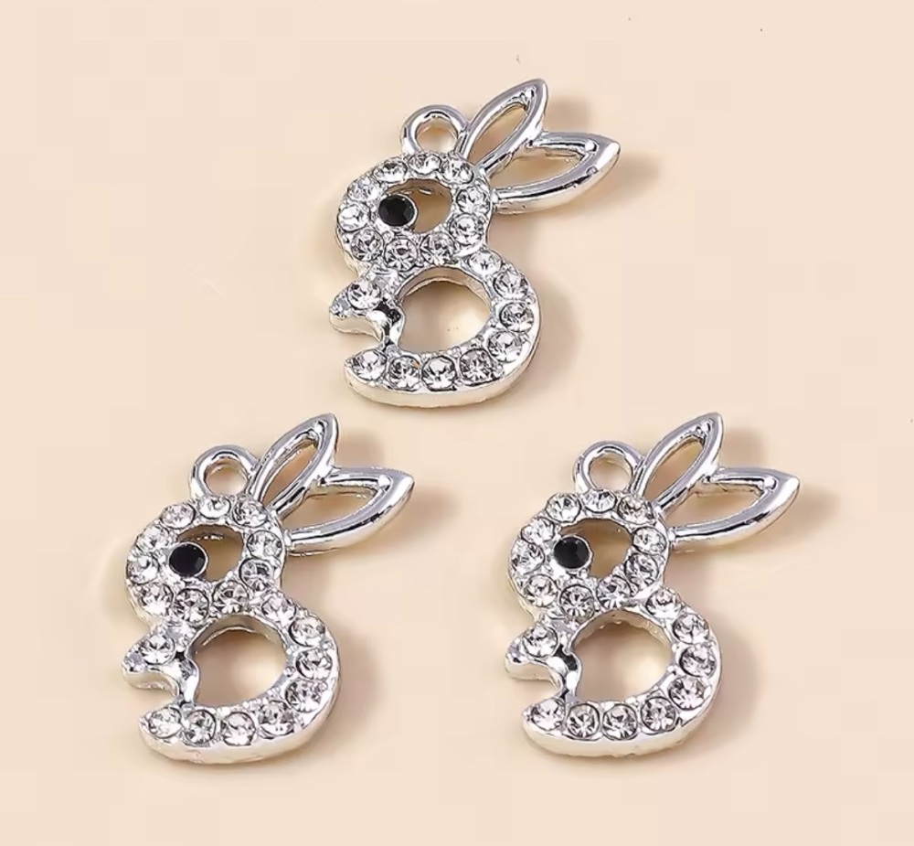 Crystal Easter Bunny charm embellishment