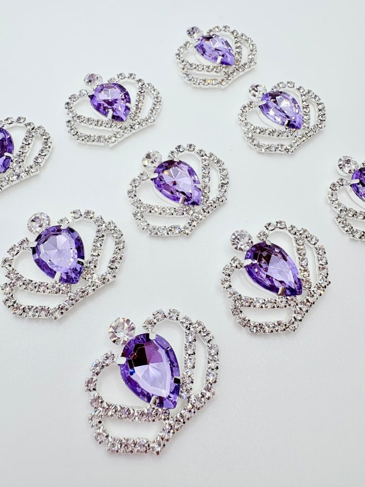 LILAC - Crystal Diamontee Crown Silver Embellishment