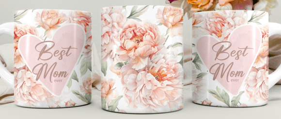 Peachy Pink Flower Best mom ever mothers day gift printed 11oz Mug