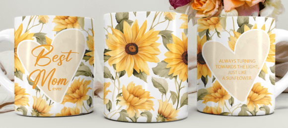 Sunflower Flower Best mom ever mothers day gift printed 11oz Mug