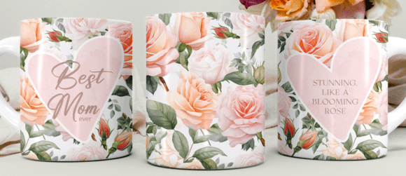 Stunning like a blooming rose peach Flower Best mom ever mothers day gift printed 11oz Mug