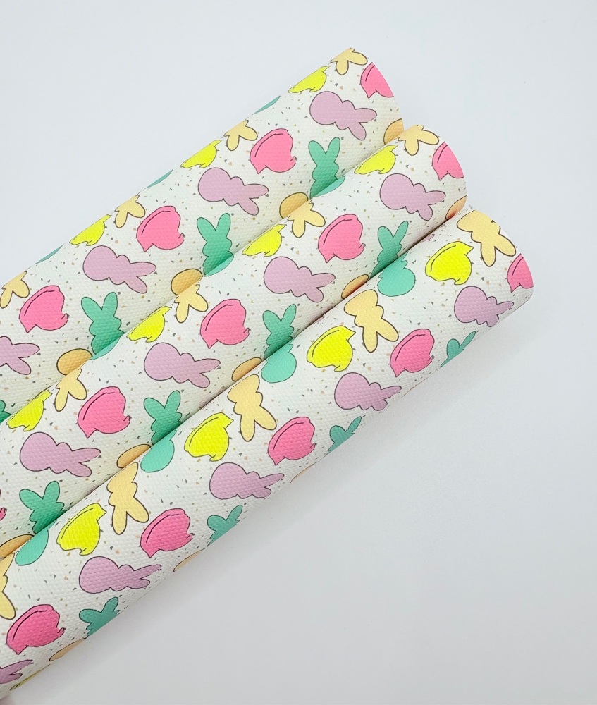 1015 - Mixed colour easter bunnies printed canvas sheet