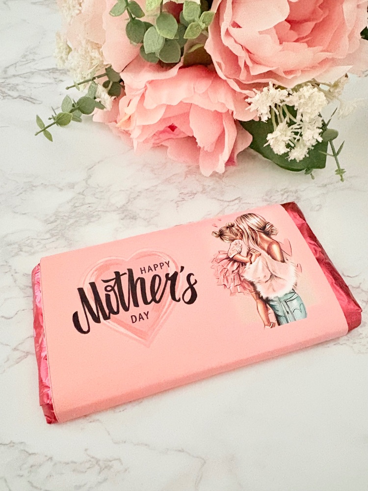 Happy mothers day pink mummy and me galaxy chocolate bar Wrapper