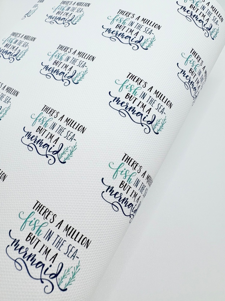 1448 - Theres a million fish in the sea mermaid printed canvas sheet