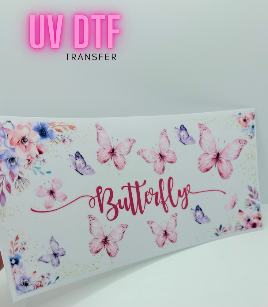 BUTTERFLY SPRING PASTEL 16OZ + UV DTF TRANSFER