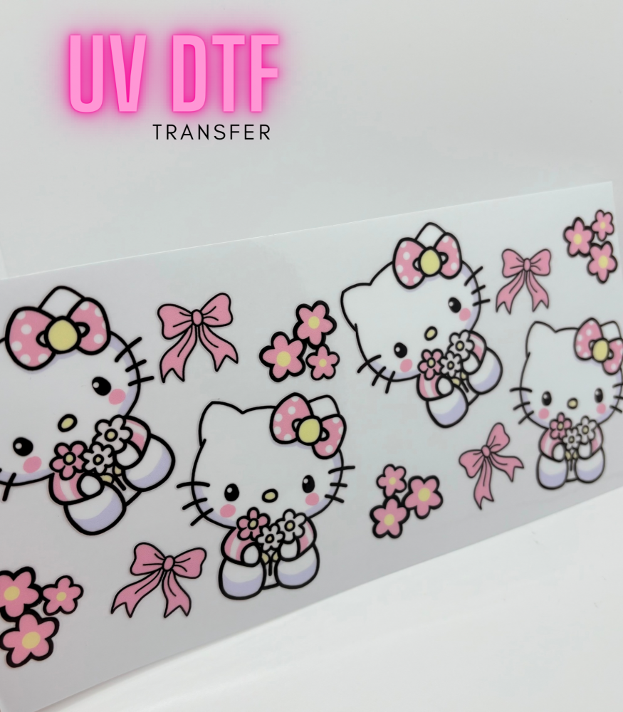 CUTE KITTY 16OZ + UV DTF TRANSFER