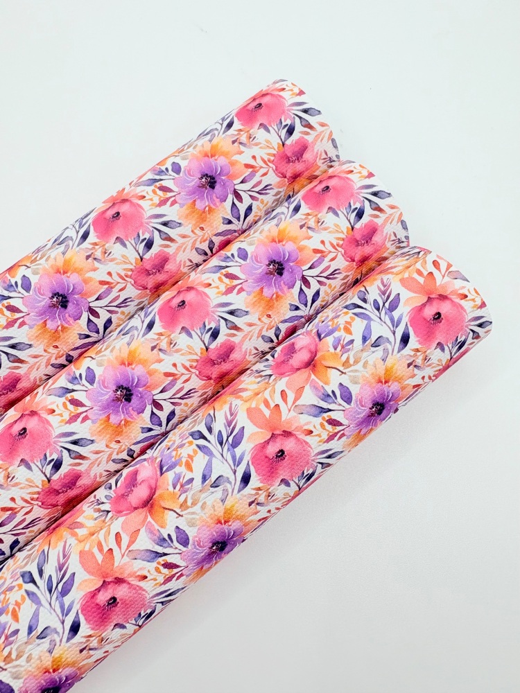 1025 - Summer bright bouquet flower bundle printed canvas sheet