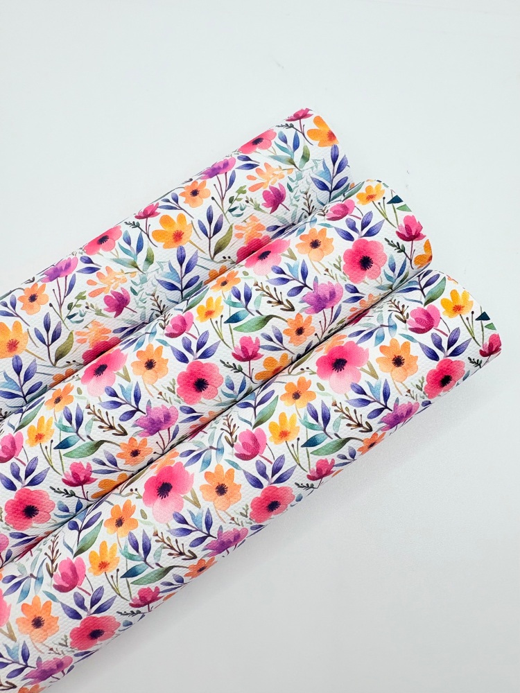 1025 - Bright floral summer flower printed canvas sheet