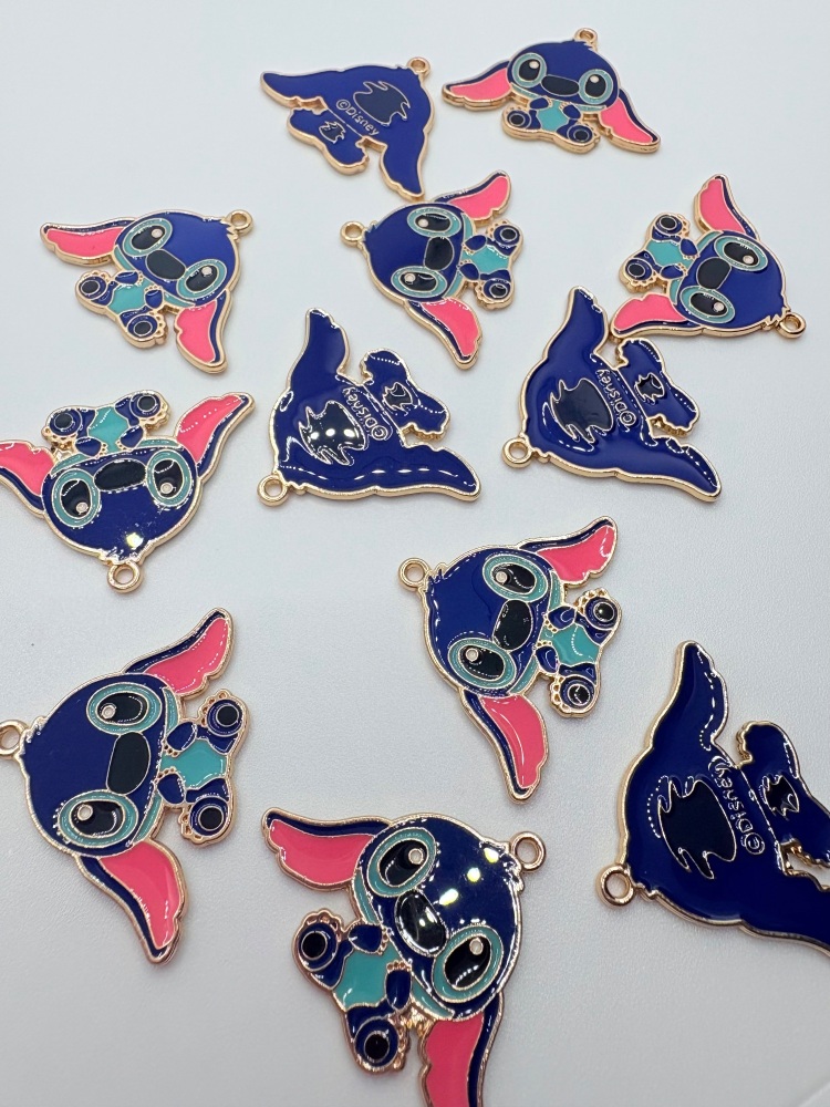 Stitch inspired double sided charm embellishment