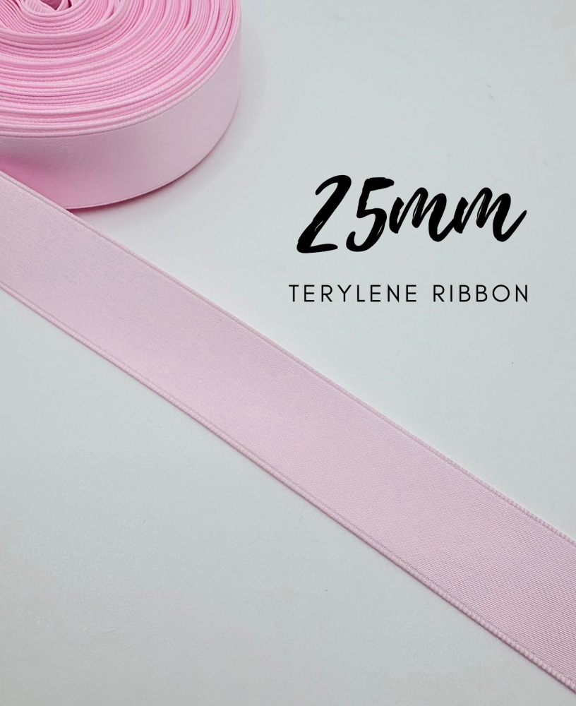 Pretty pink terylene ribbon