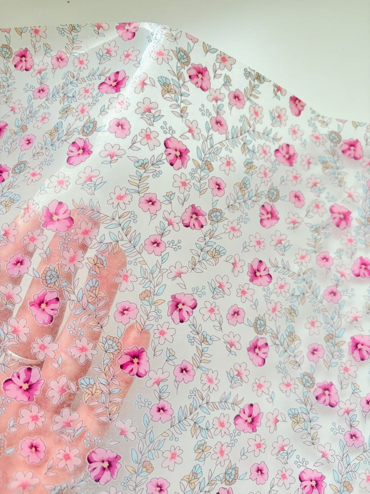 Spring Flowers Transparent jelly fabric