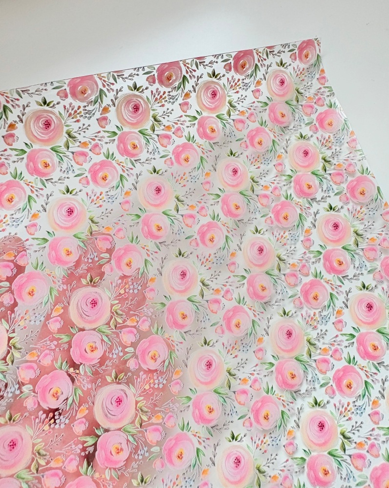 Pale Pink Flowers Transparent jelly fabric