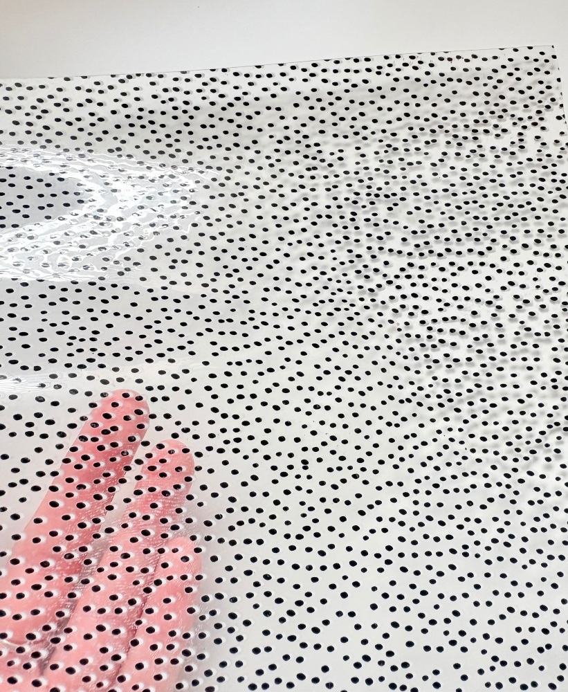 Black mini polka dots Transparent jelly fabric