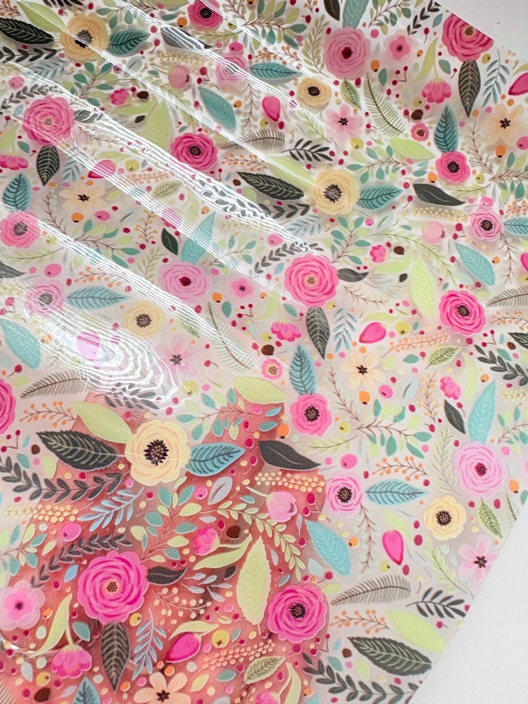 Beautiful Floral Statement Transparent jelly fabric