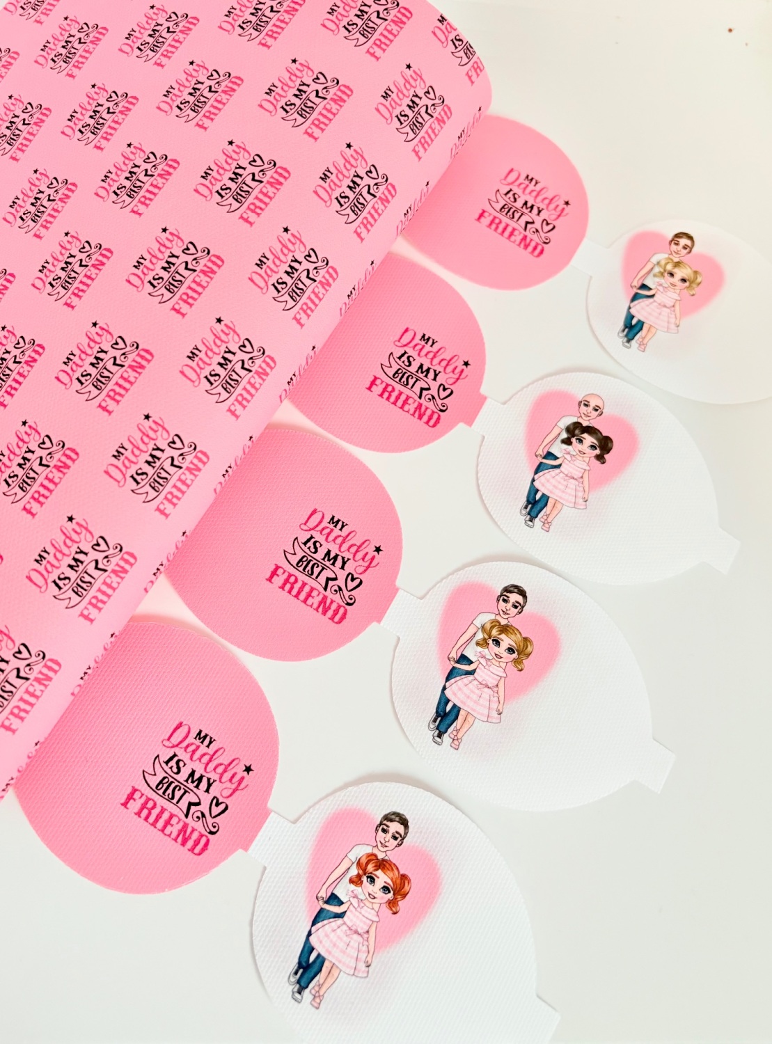 My Daddy is my best friend printed pre cut bow loop