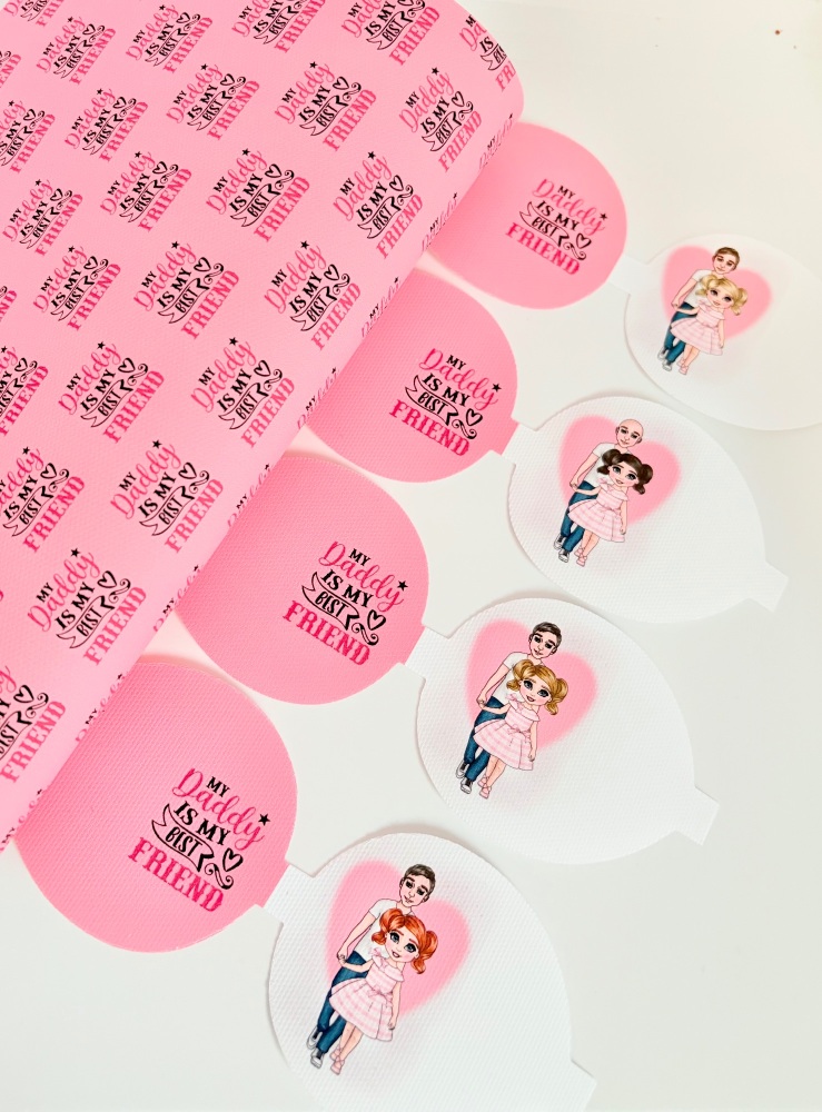 My Daddy is my best friend printed pre cut bow loop