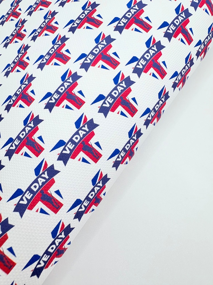 1696 - VE DAY printed canvas fabric sheet