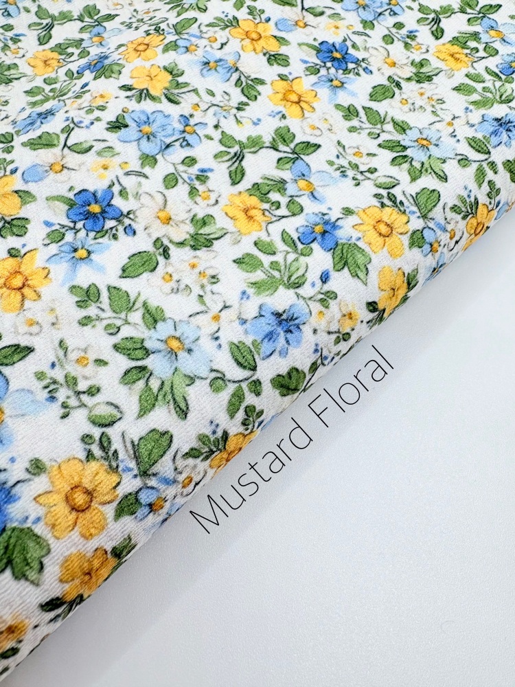 Mustard Floral Patterned Bullet Fabric
