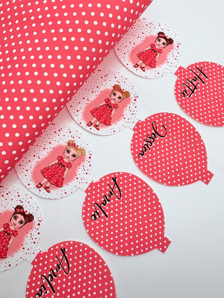 Minnie inspired polka dot dress dolly pre cut bow loop