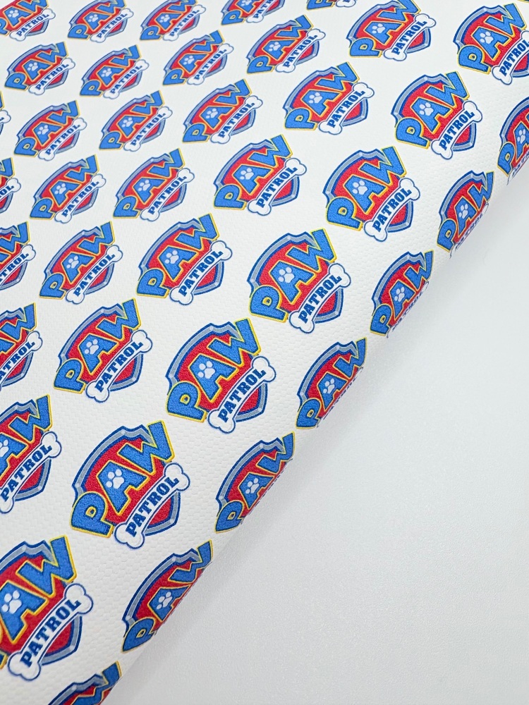 1696 - Paw Badge printed canvas fabric sheet