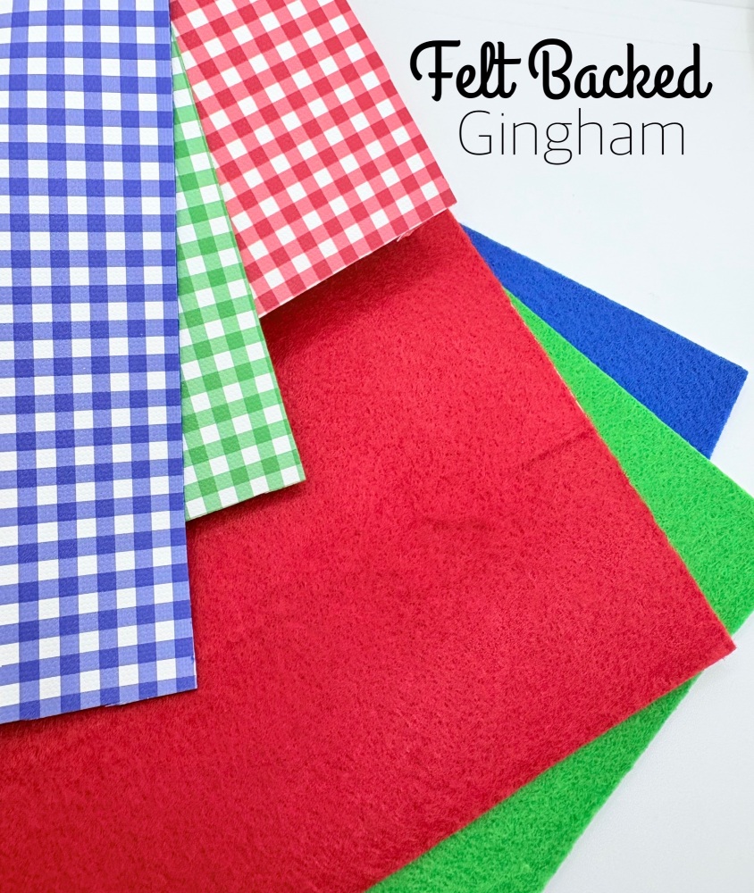 GINGHAM FELT - Double Sided canvas backed