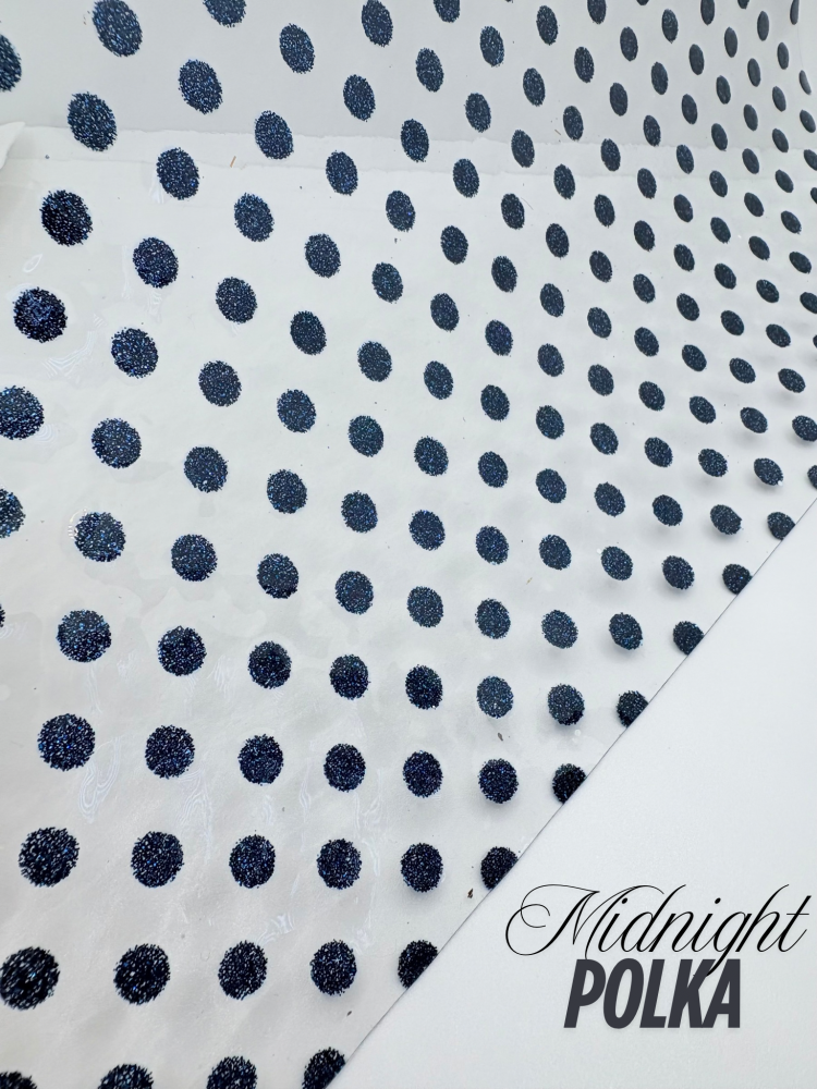 Midnight Navy Blue Transparent water resistant sequin jelly fabric