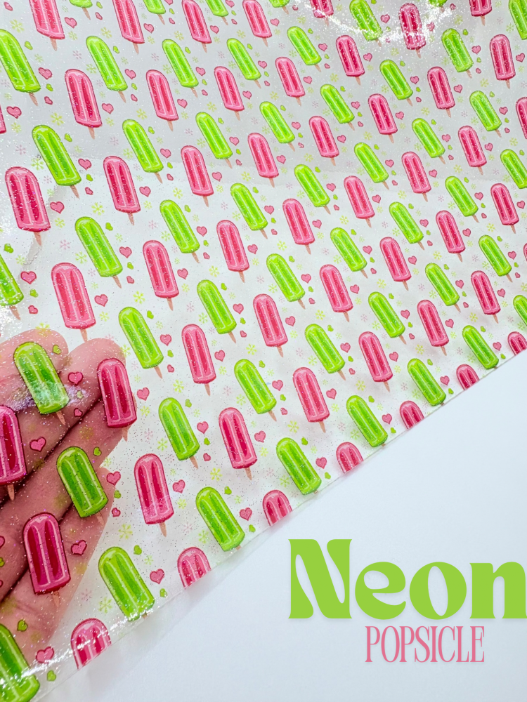 Neon popsicle transparent printed jelly fabric