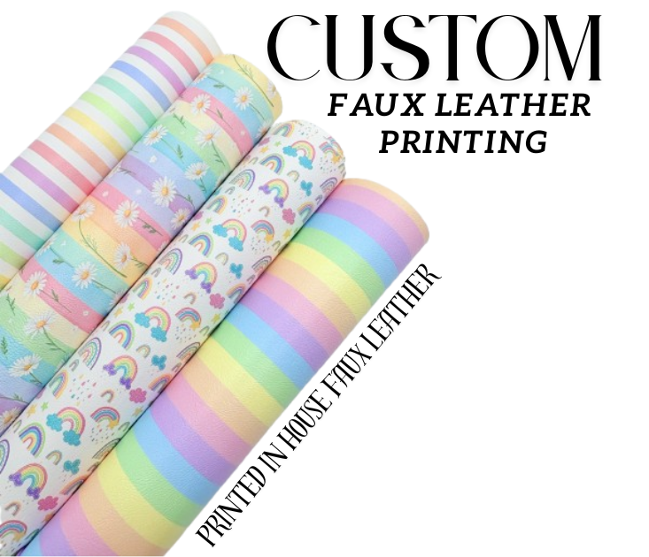 Custom Faux leather fabric printing service A4