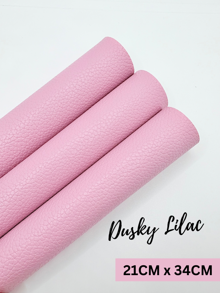 Litchi dusky lilac plain leatherette