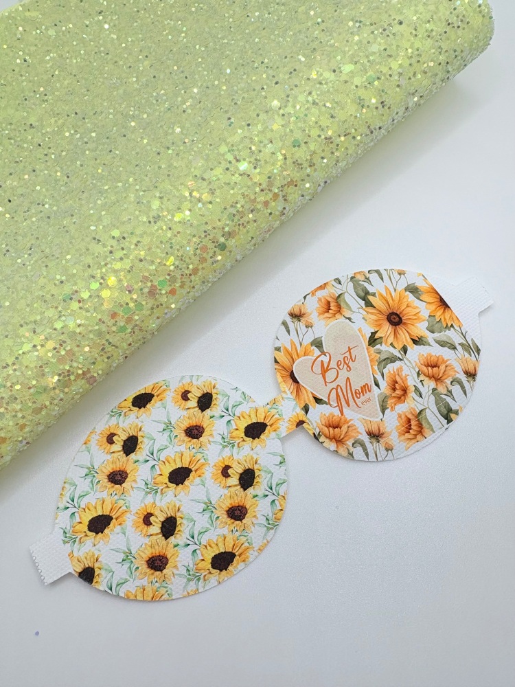 Sunflower Best mom printed pre cut bow loop