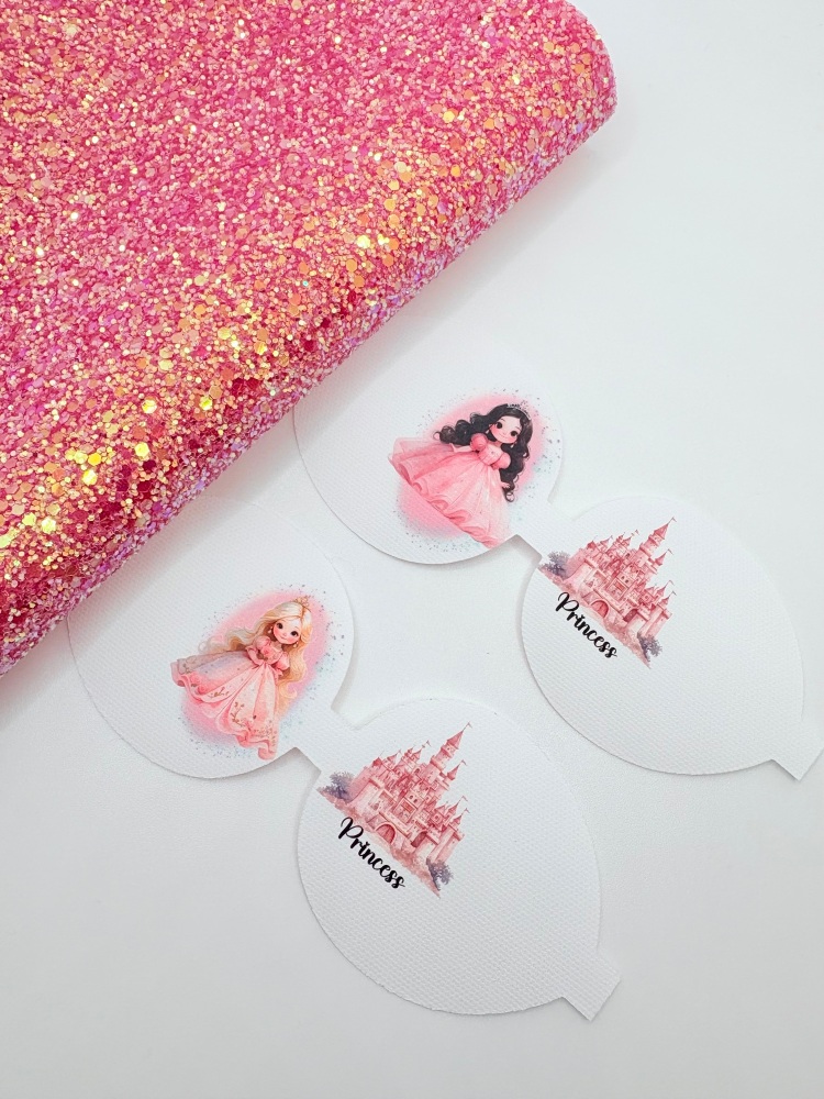 Princess watercolour castle pre cut bow loop