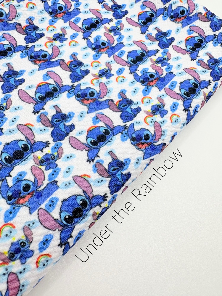 Stitch under the rainbow Printed Bullet Fabric