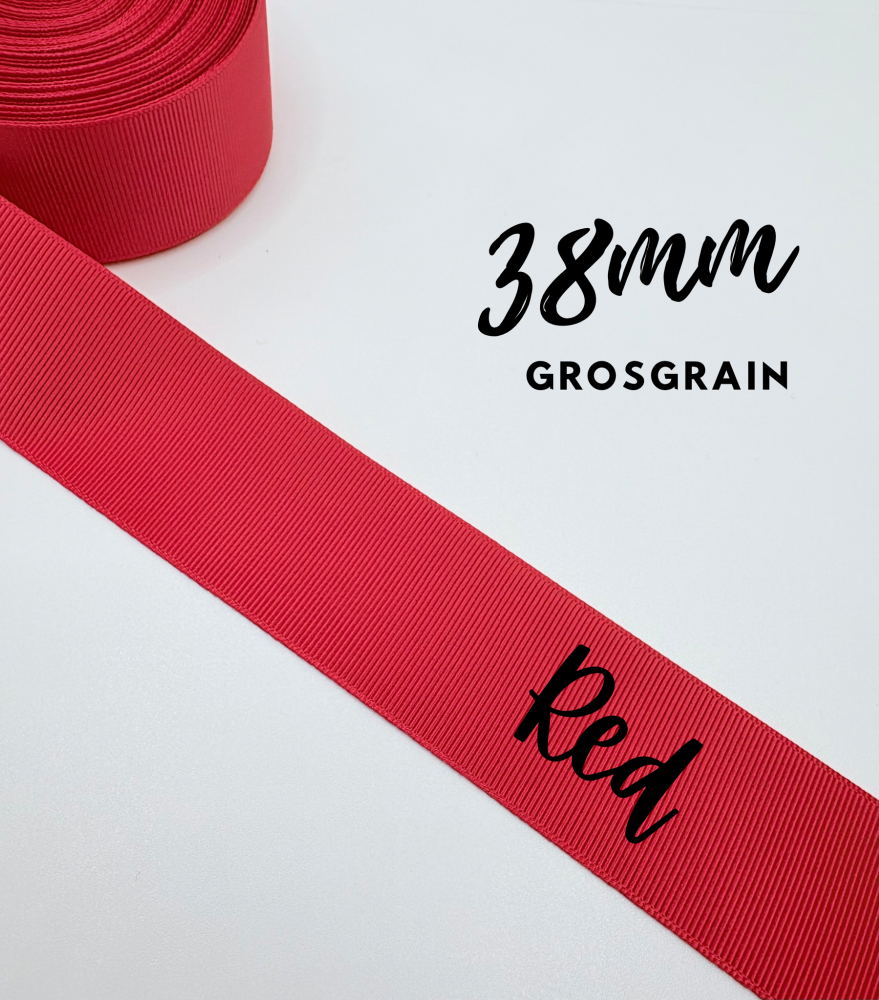 250 Red 38mm Grosgrain Plain Grosgrain ribbon