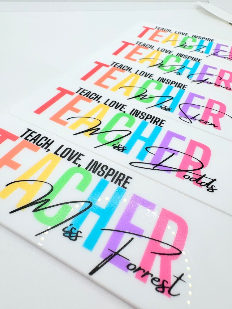 Teach Love Inspire Teacher Acrylic Bookmark with hole