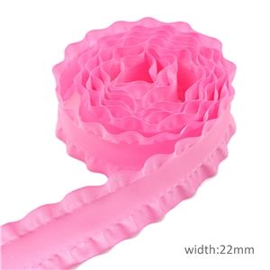 Hot Pink ruffled trim edge ribbon