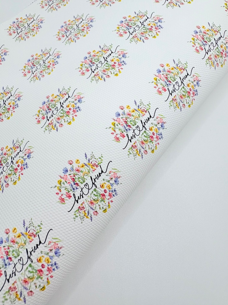 1282 - Best Friend Floral printed canvas sheet