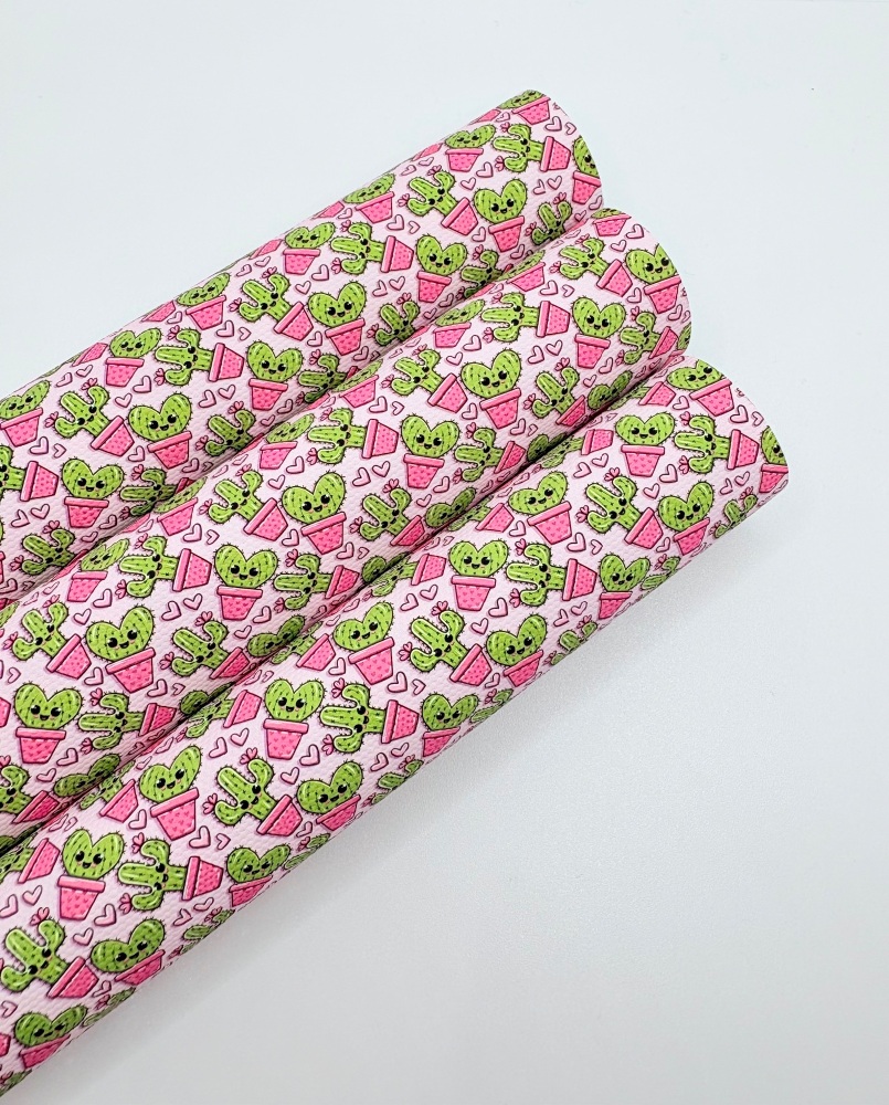1282 - Cute Cactus printed canvas sheet