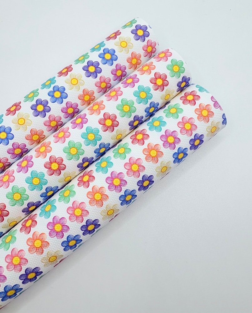 1282 - Multi Daisy Daisies printed canvas sheet