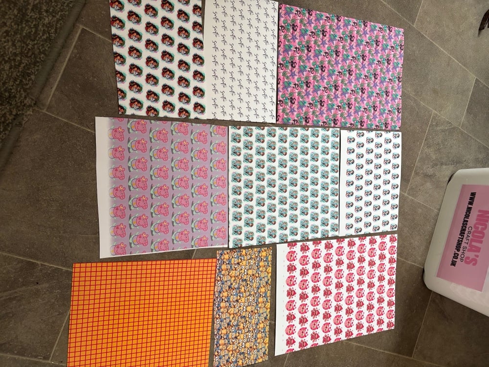 Printed canvas off cut bundle