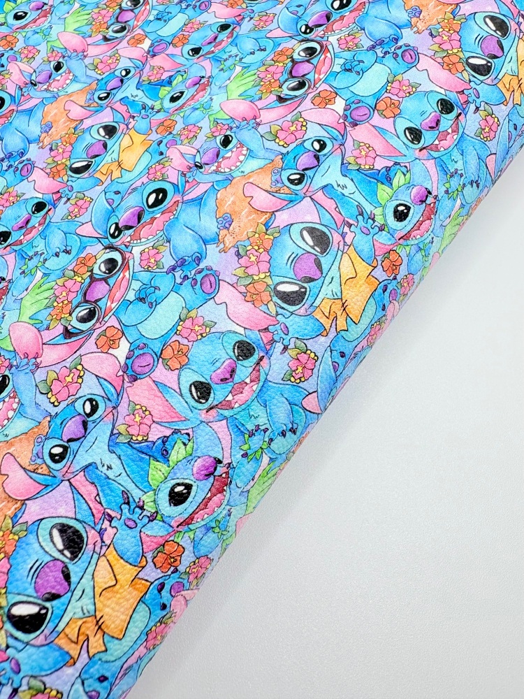 Limited 10 available bright blue stitch printed leatherette sheet