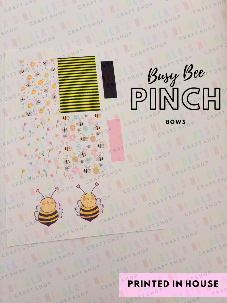 Busy Bee Pinch Bow Cut n Pinch printed leather sheet