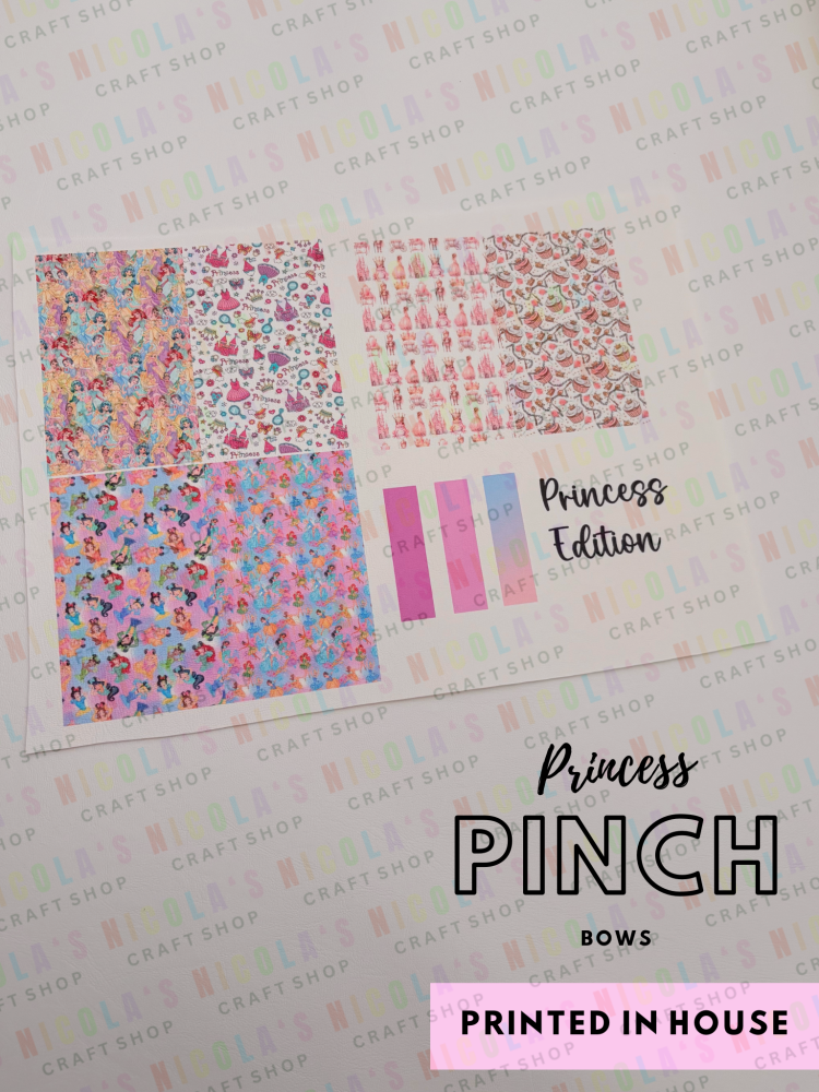 Princess Pinch Bow Cut n Pinch printed leather sheet