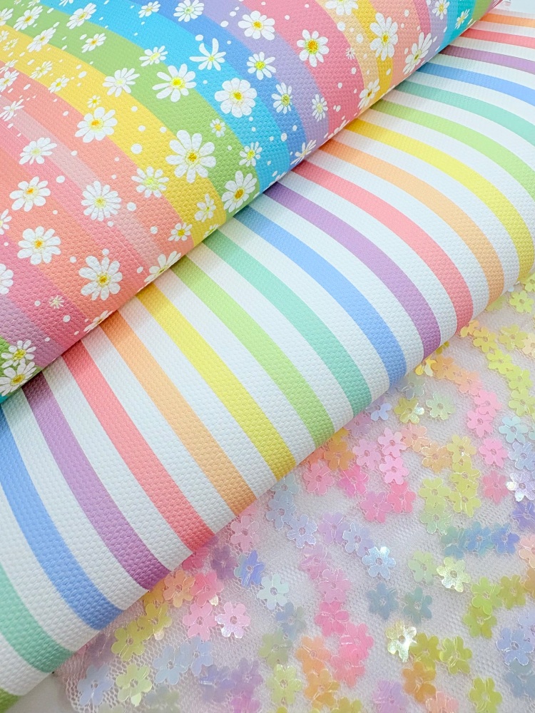 Rainbow Flowers printed canvas fiver friday bundle