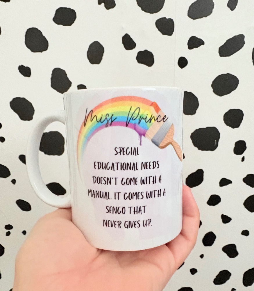 SENCO Rainbow Paintbrush teacher gift printed 11oz Mug