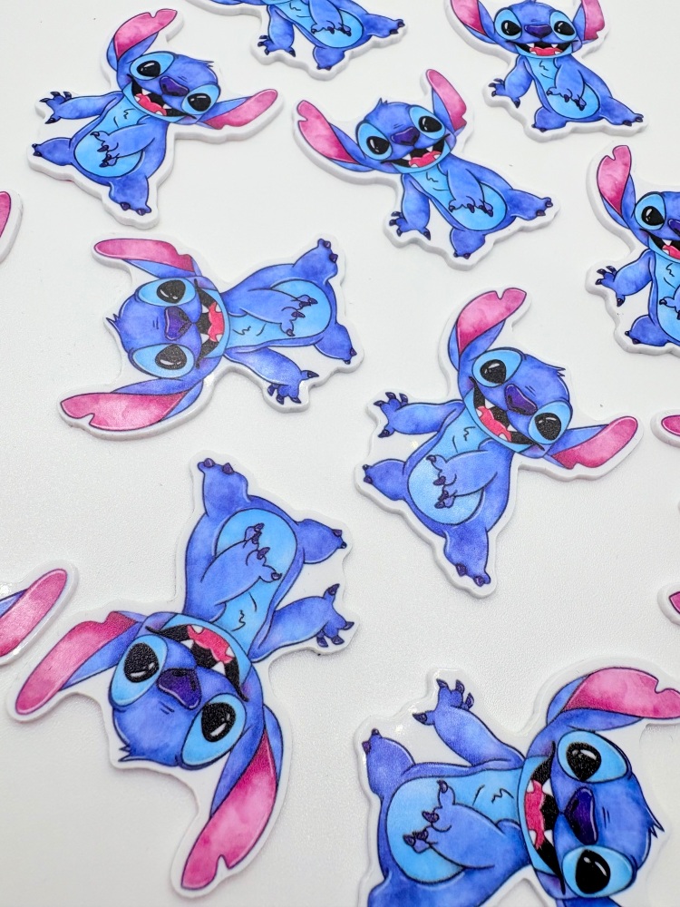 Standing Blue Alien Stitch shaker embellishment resin flatback embellishment