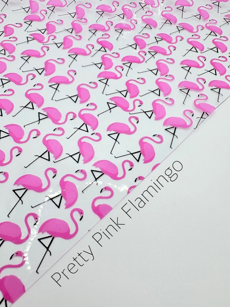 Transparent Pretty Pink Flamingo printed jelly fabric