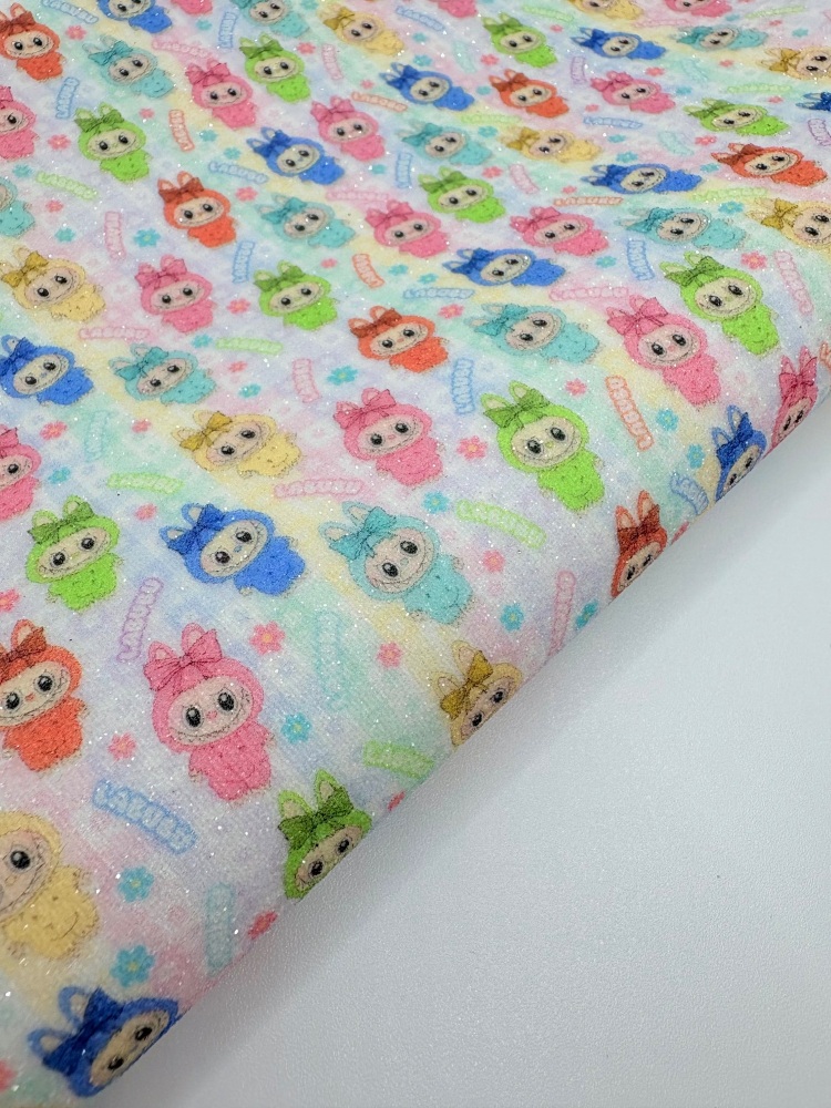 Labubu bright plaid Fine Glitter Fabric