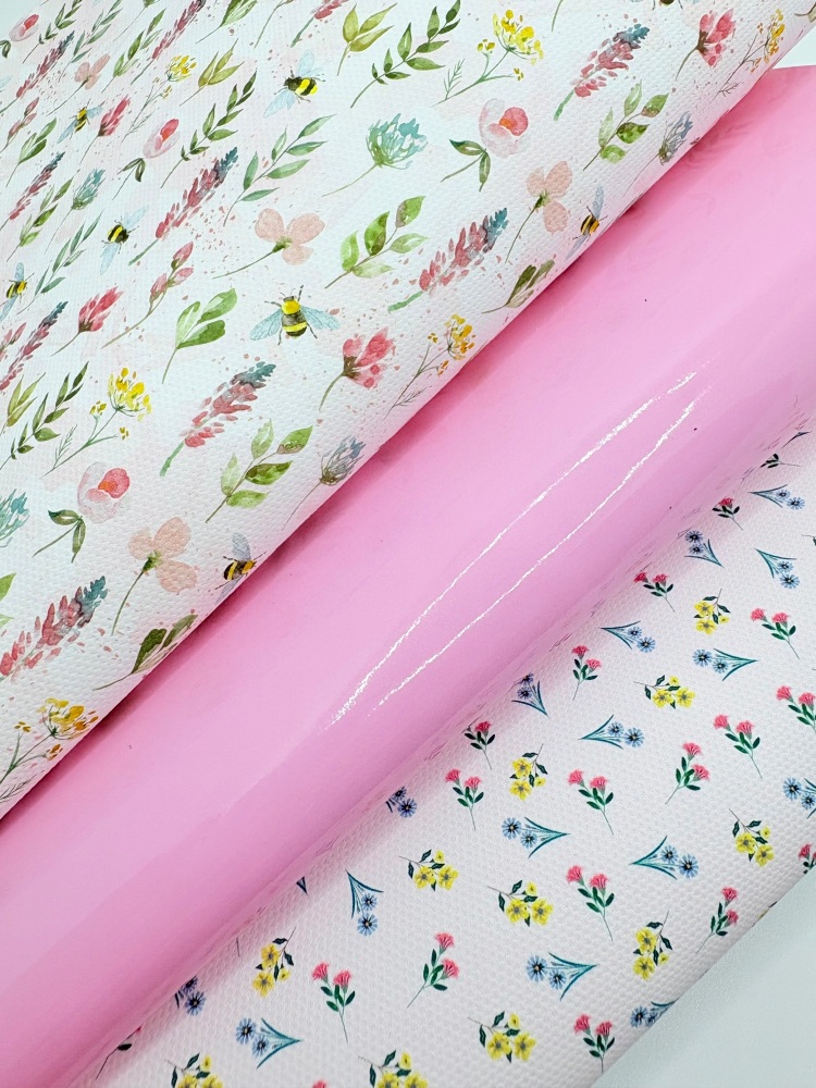 Pretty Pink Floral printed canvas fiver friday bundle